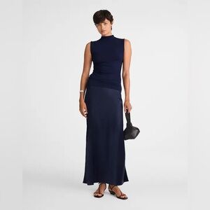 NWT MADEWELL Satin Maxi Skirt Juniper Berry ~ Size 0